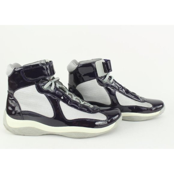 Prada Men's 10 US Cup Patent Leather Vernice Bike Sneaker 4T0341 - Picture 10 of 12